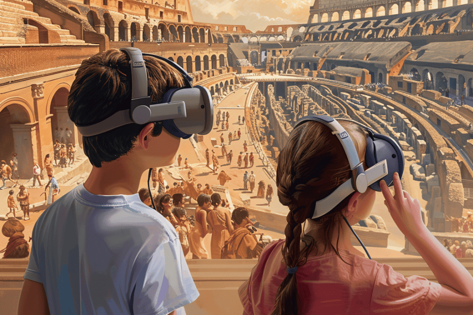Het oude Rome verkennen door het raam van virtual reality: waar geschiedenis en technologie elkaar ontmoeten.